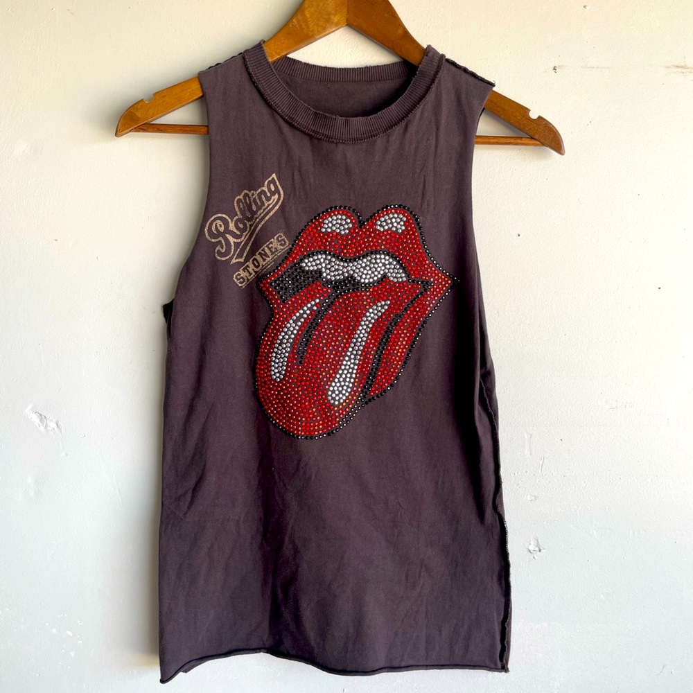 Vintage Amplified Rolling Stones Brown Tank